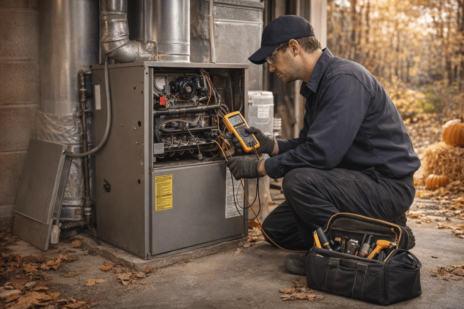furnace maintenance in Glenview during a fall furnace inspection